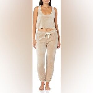 NWT- Mapalé by Espiral Women's Two Piece Pajama Set Cozy Tan Lounge Set
